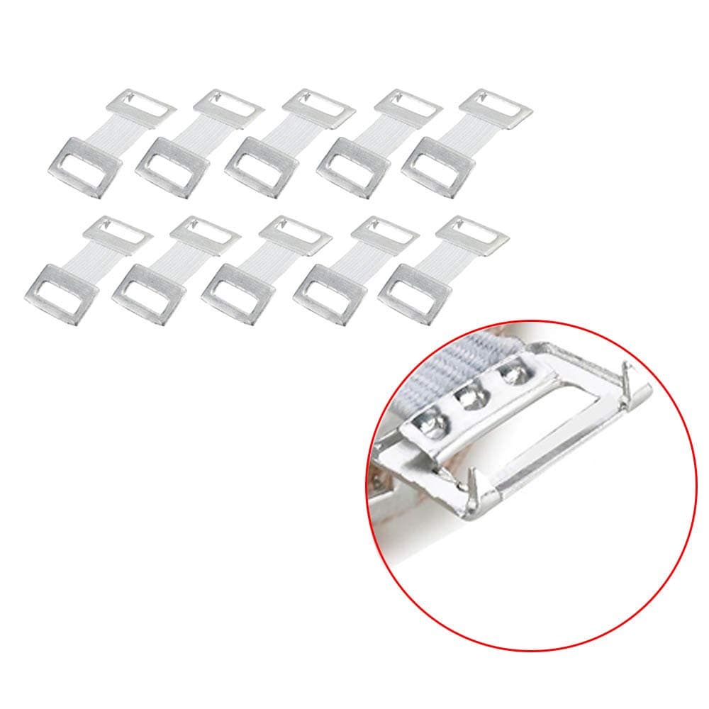 JOAN DOMINGUEZ 10 Pcs/Set Elastic Replacement Bandage Elastic Winding Metal Clip Fastening Clip White Hook Brown (White)