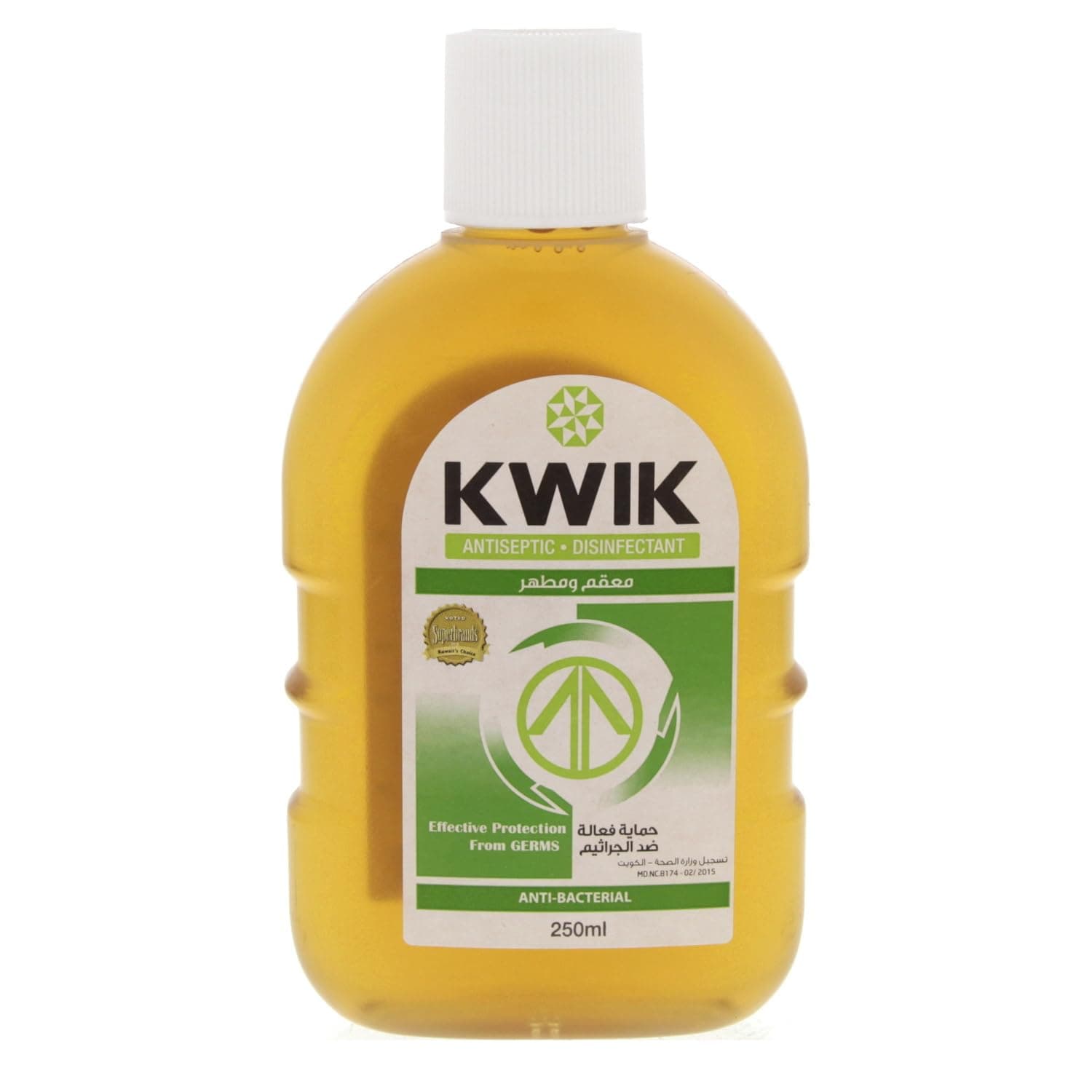 Kwik Antiseptic Disinfectant Anti Bacterial Liquid, 250 ml