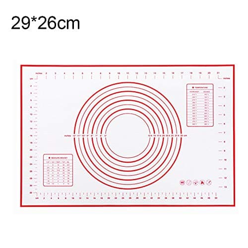 tbpersicwT Dough Mat, Silicone Non-stick Kneading Rolling Dough Mat Baking Pad with Scale Bakeware - 29x26cm