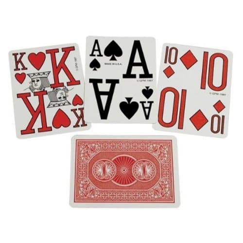 (1) Marinoff Low Vision Poker Size Playing Cards-- Red or Blue