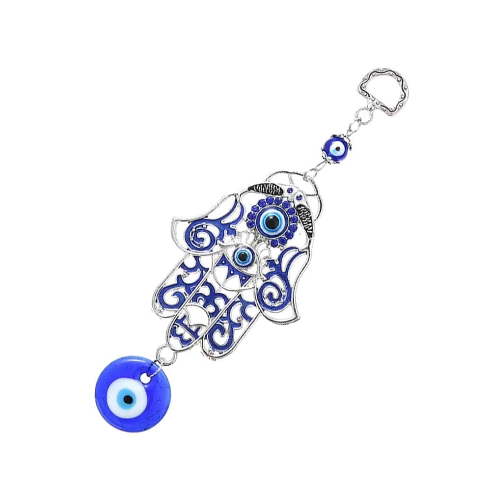 Evil Eye and Hamsa Wall Hanging Decor - Wall Decoration Items for Living Room/Interior Accessories/Evil Eye Decoration (Blue)