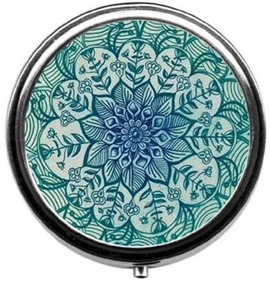 BeeGogo - Natural Eco Personalized Design New Silver Round Pill Box Decorative Metal Medicine Vitamin Organizer Unique Gift