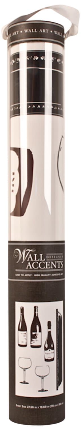 DCWV Home Die Cuts With A View Wine With Shelf Peel & Stick Wall Art, Black/Burgandy, Large