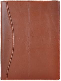 iCarryAlls Leather Organizer Padfolio with 3-Ring Binder, Fits Letter-Size / A4 Notepad,Brown