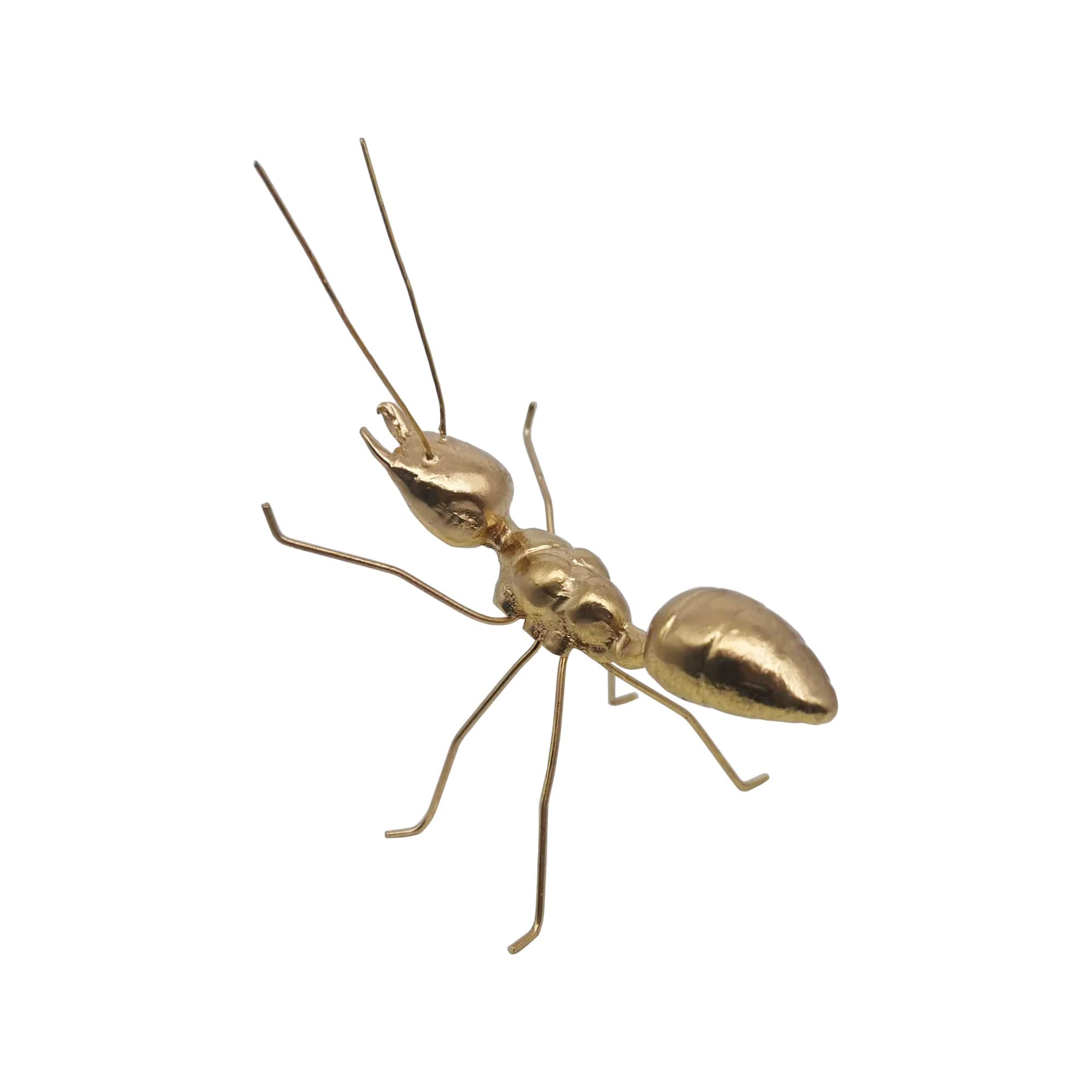Gold Ant Sculpture Solid Metal Insect Ornament Mini Ant Figurine for Home Office Garden Desktop Decor