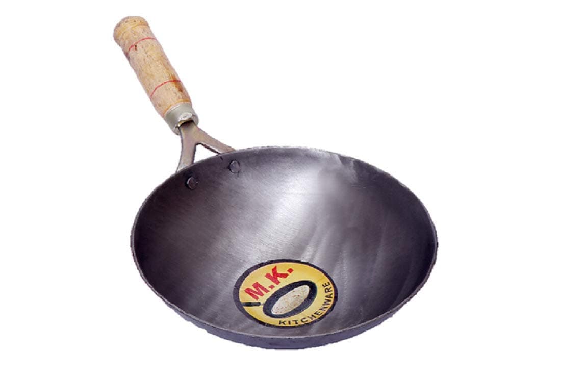 MK KITCHENWARE Iron Tadka Pan (White, 1.5 L, 10 Inches)