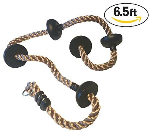 Climbing Rope with Platforms 6.5 ft – Swing Set & Playset Accessories for Playground or Jungle Gym