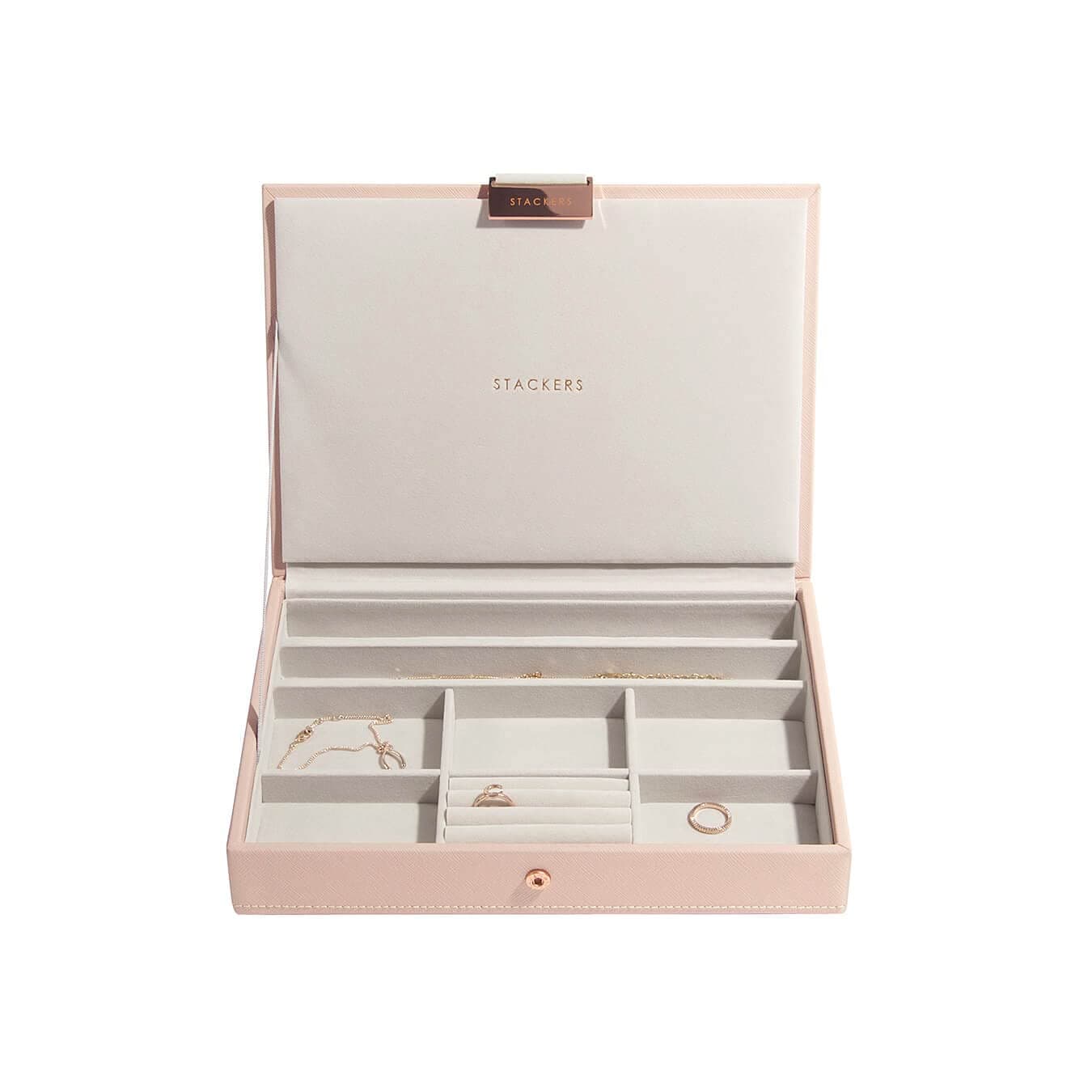 Stackers Blush Pink & Rose Gold Classic Medium Jewellery Box Lid