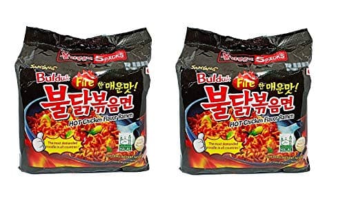 Sam Yang Buldak Stir Fried Hot Chicken Flavour Ramen Instant Korean Noodles - 140Gm*10Pack (5Pack X 2Combo) (Imported)