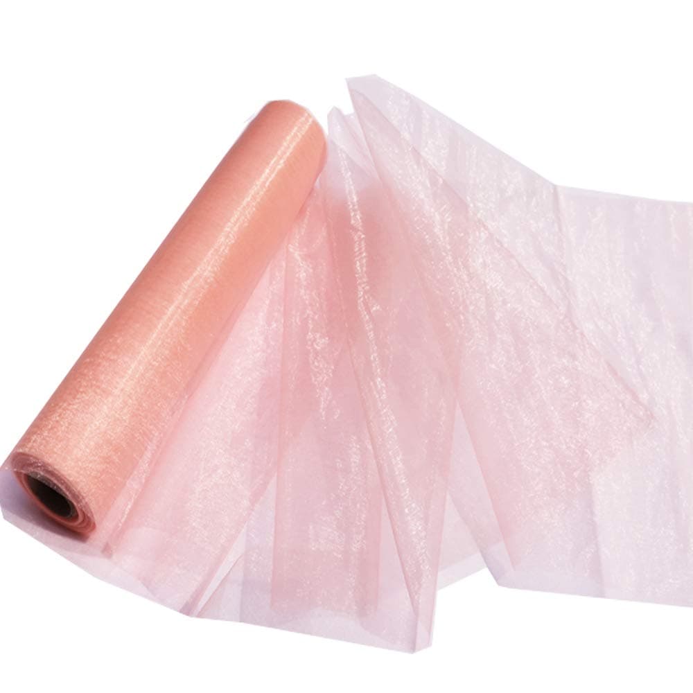 Time to Sparkle 1 Roll 26M X 29cm Peach Schnapps Sheer Organza Roll Fabric Chair Cover Sash Bows Table Runner Sashes Swags Wedding Party 38+ Colors Option
