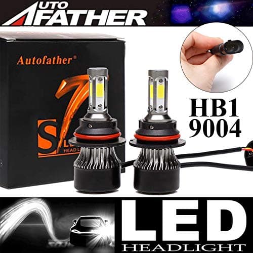 9004/HB1 LED Headlight Kits-Flip 4 Sides COB Chips- Car Headlight Bulb 9004 240W 24000lm HB1 24000LM Super Bright 6000K-Dual Hi/Lo Beam Replacement Bulbs Pack of 2
