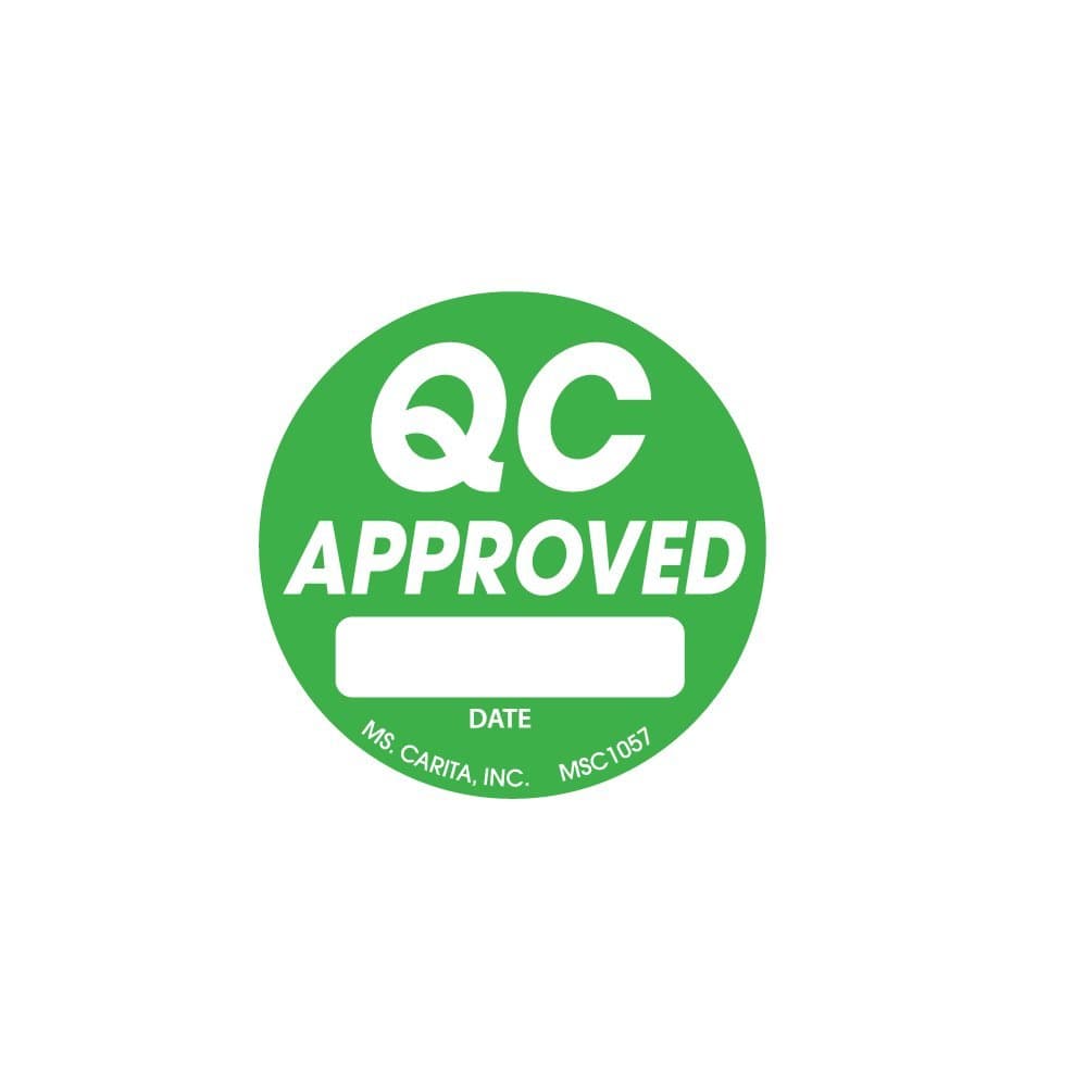 Round QC Approved Labels - 1.5 Inch Diameter 1000 per Roll
