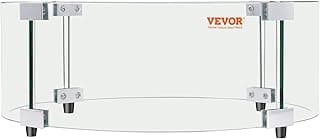 Fire Pit Wind Guard, 29 x 8 inch Round Glass Flame Shield, 0.24-Inch Thick Fire Table Accessory, Clear Tempered Glass Flame Guard for Propane, Gas, Outdoor, Patio, Backyard