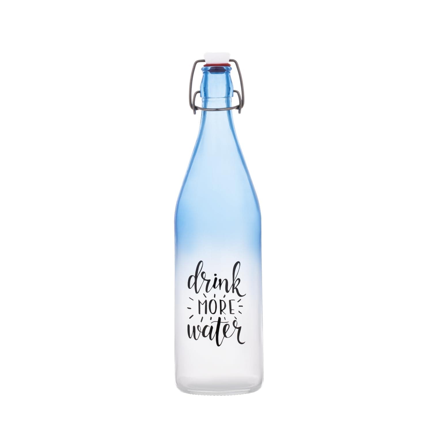 SAND DUNE Set of 1, 1000 ml Each Drink More Printed Glass clip top cap water bottle with flip top cap, Leak-Proof for water, Juices - Reusable Travel Glass Drinking Fridge Bottles