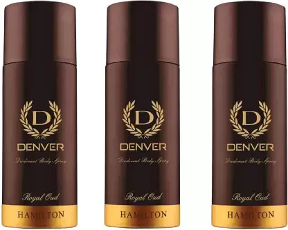 Denver Royal Oud Deodorant Body Spray 165ML Each Combo Deodorant Spray - For Men & Women (495 ml, Pack of 3)