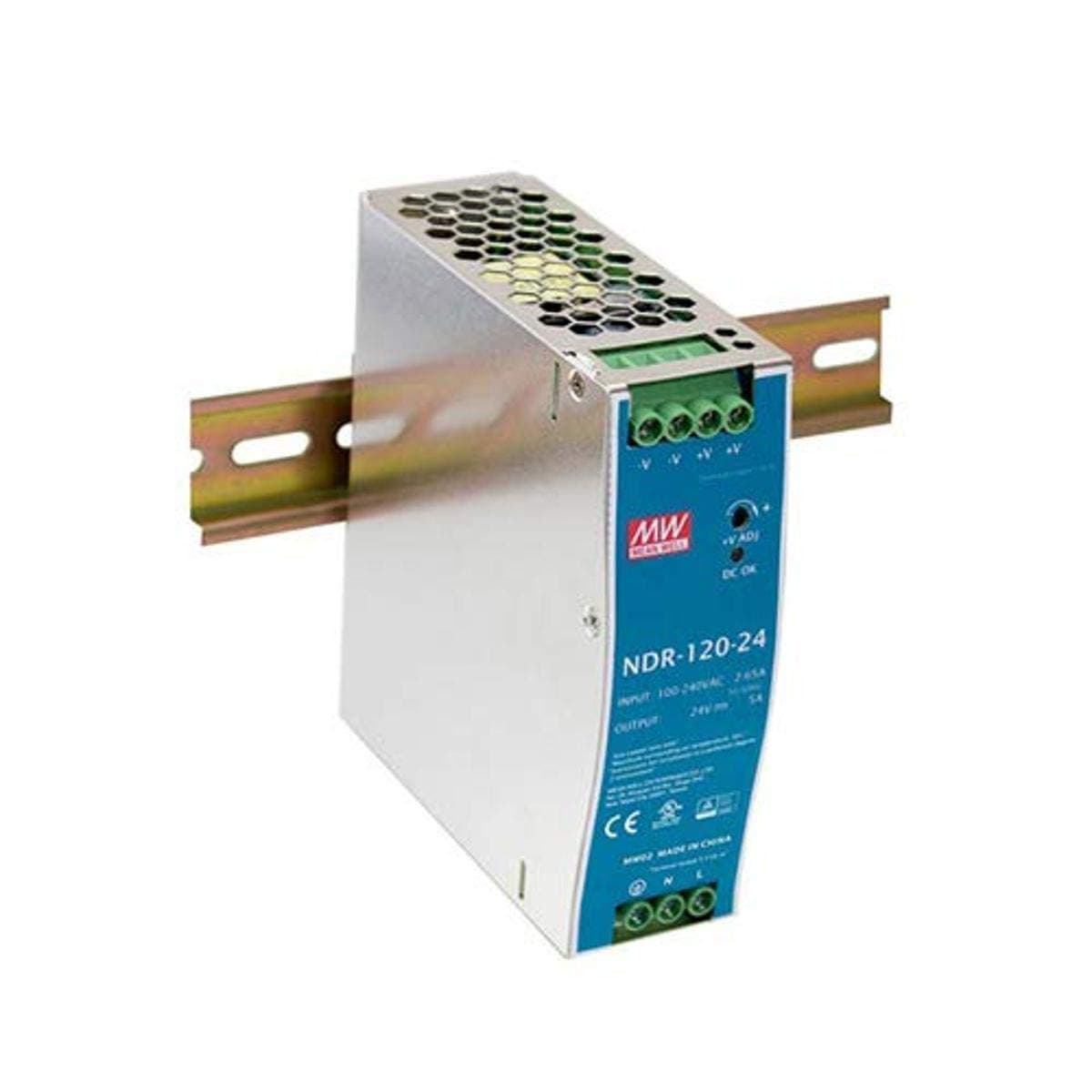 NDR-120-48 Single Output Industrial DIN Rail Power Supply, 48 Volts 2.5 Amps 120 Watts
