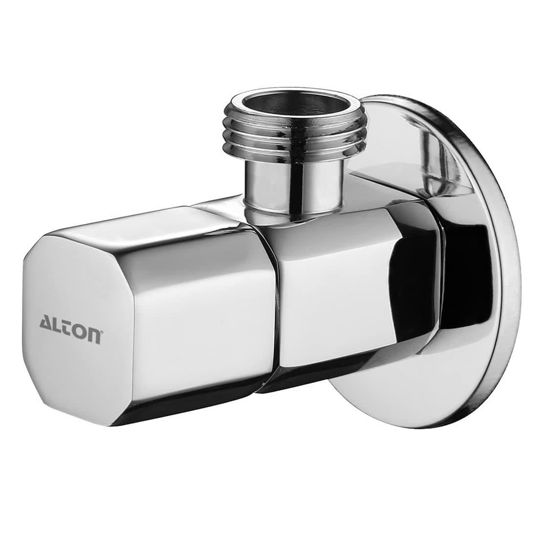 ALD562 Brass Angle Valve With Wall Flange, Chrome 1-Piece Set
