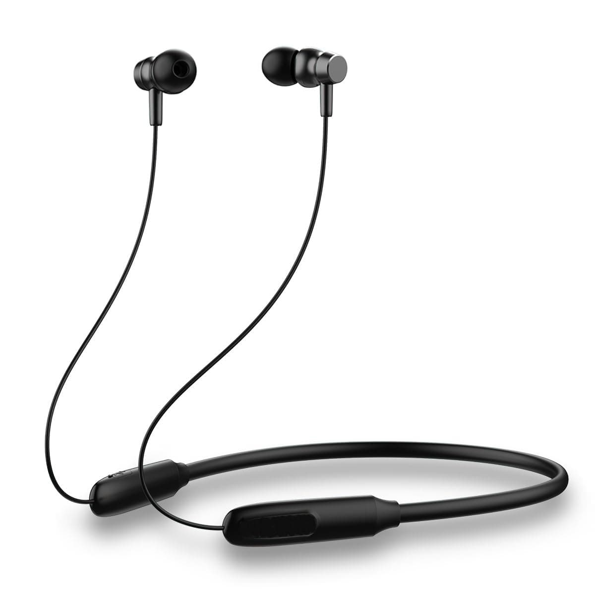 Wireless Bluetooth for Realme Q2i in-Ear Headphone with Mic 38Hrs Playtime Dual Device Pairing Wireless Neckband Type-C Charge Magnetic Buds & IPX5 Water Resistant (B1313, SE.H, Black)