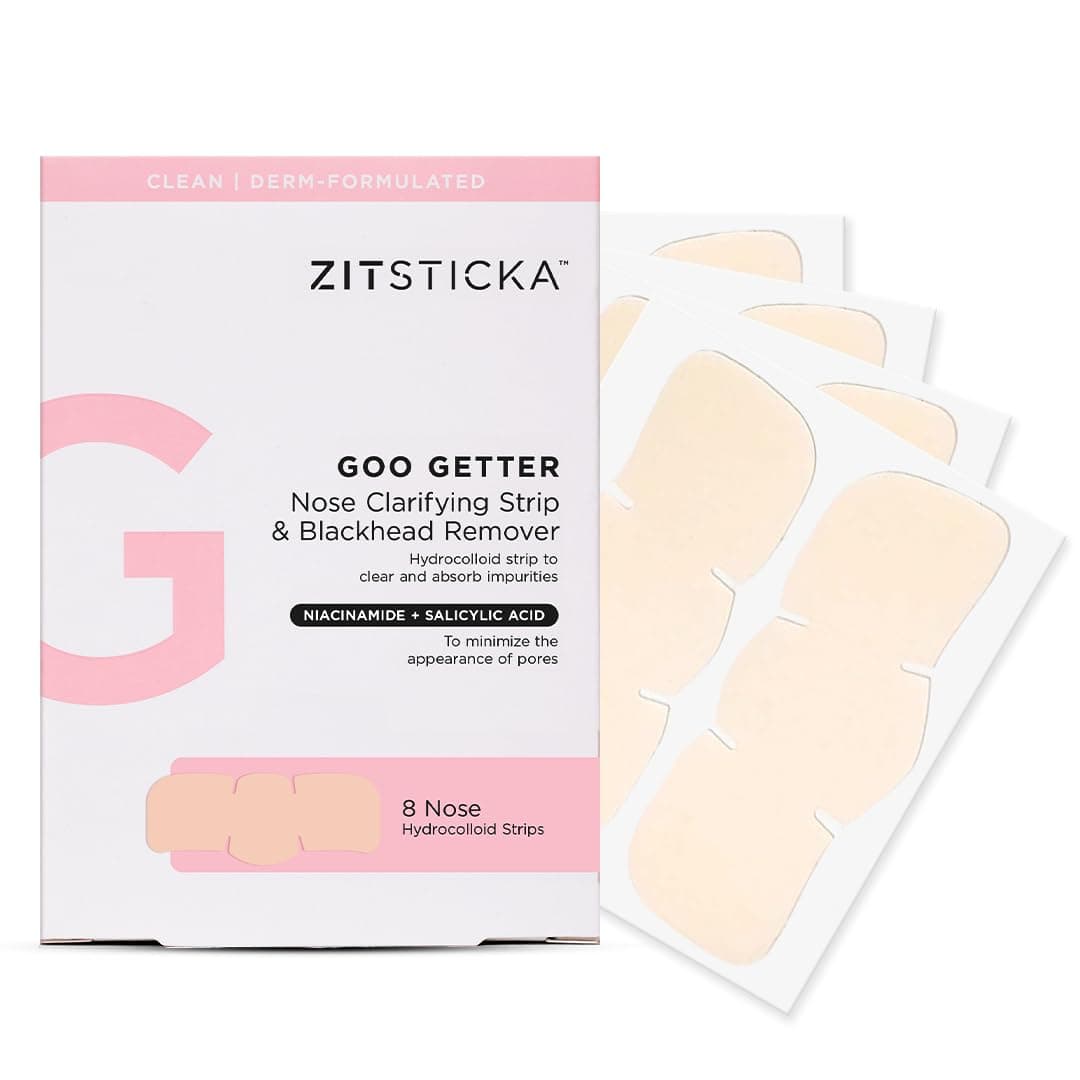 Hydrocolloid Surface Area Pimple Patches for Face - Clarifying Pore & Blemish for Large Zit T-Zone Coverage - Zit Sticker Absorbs Oil, Unclogs Pores, & Targets Clusters (NOSE PACK 8PC)