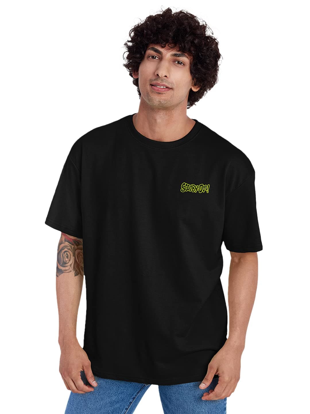 The Souled StoreMen Official Scooby Doo: Jeebiesville Black Printed Oversized T-Shirts