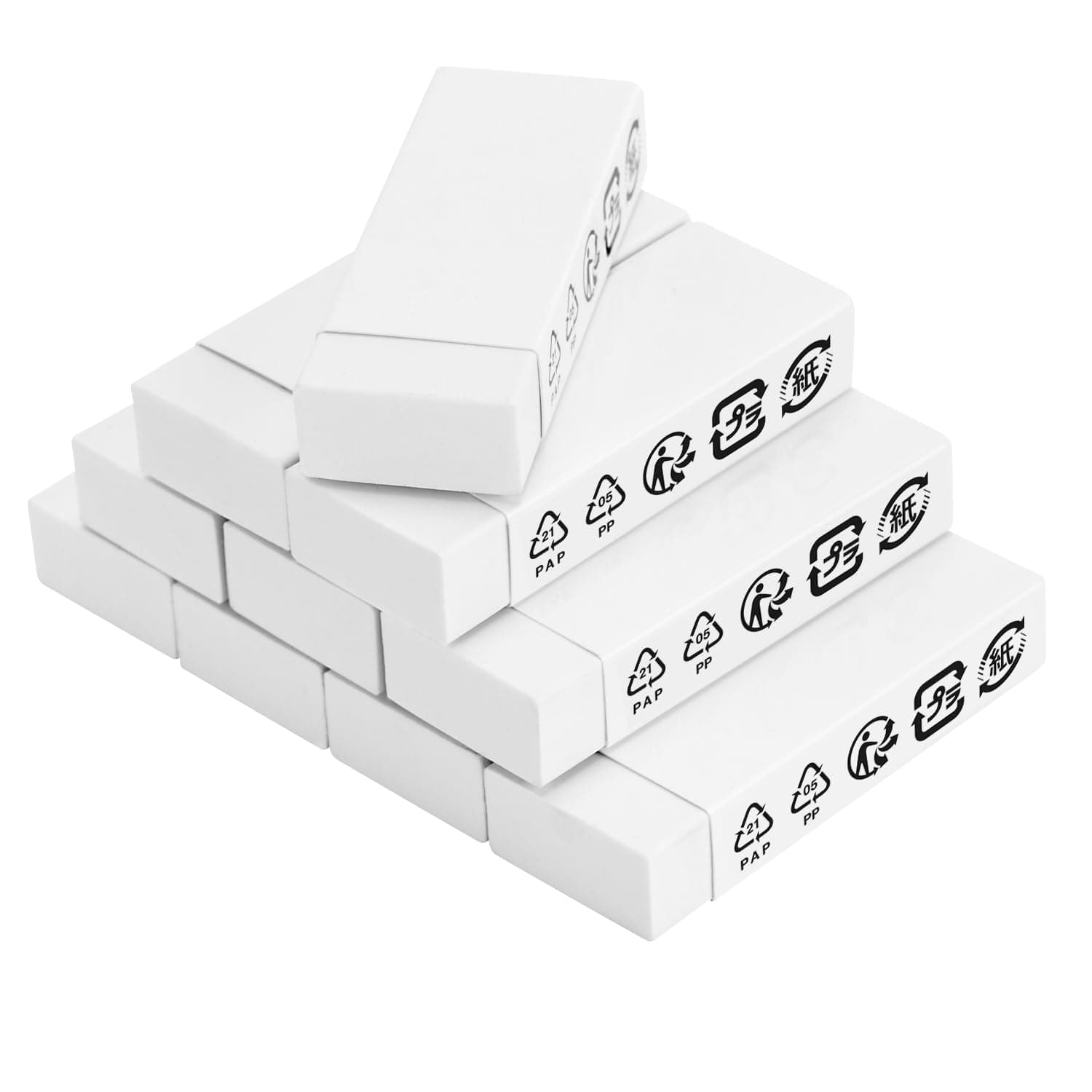 Amazon Basics Block White Eraser, 10 Count (Pack of 1)