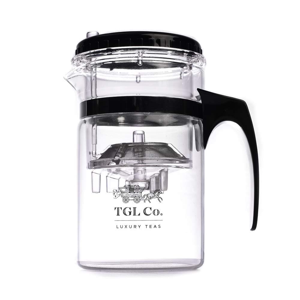 TGL Co. Press Art Tea Maker – 500ml Borosilicate Glass Tea Pot with Detachable Stainless Steel Infuser | Heat-Resistant, Easy Pour | Loose Leaf & Green Tea Brewer | Modern Teapot for Home & Office