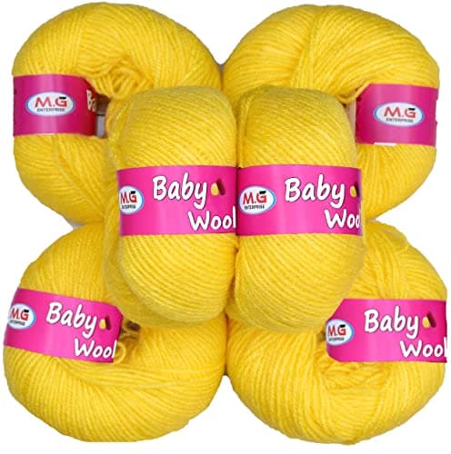 100% Acrylic Wool Kacha Pila (10 pc) Baby Soft 4 ply Wool Ball Hand Knitting Wool/Art Craft Soft Crochet Hook Yarn, Needle Knitting Yarn Thread Dye O T U VV