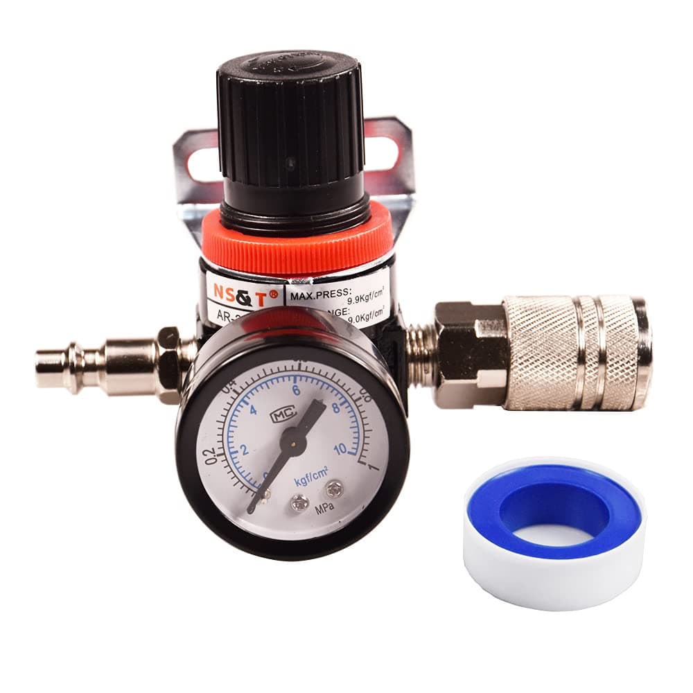 AR2000 1/4 Inch G Air-Compressor Accessories Pressure Regulator For Compressed Air Systems ,Adjust 0 to 145 Psi