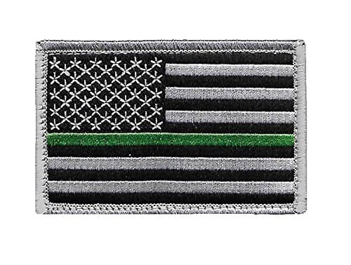 US Flag Thin Green Line Patch for Park Rangers, US Border Patrol, and Environment Services Personnel with Hook/Loop Backing