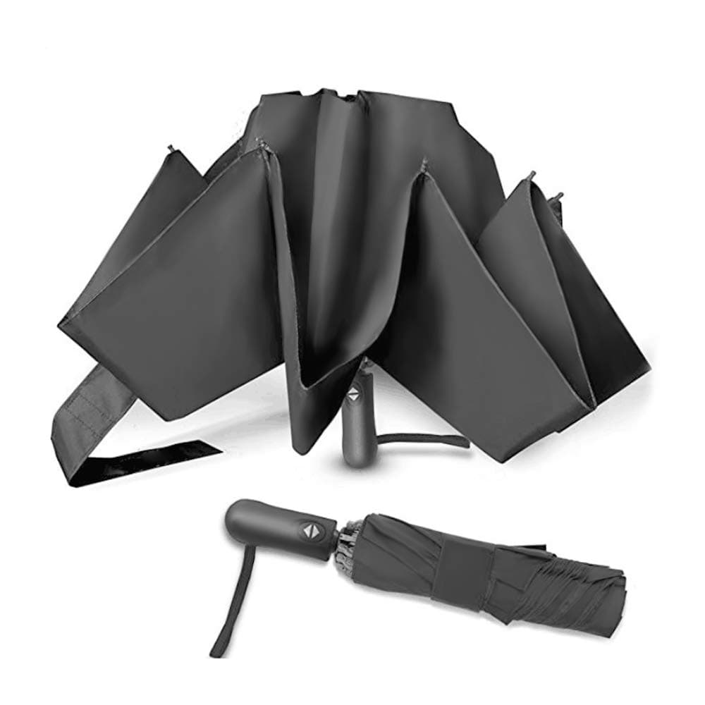 Nesus Travel Umbrella, 8 Ribs Auto Open Close, Compact Folding Windproof Umbrella(Grey)