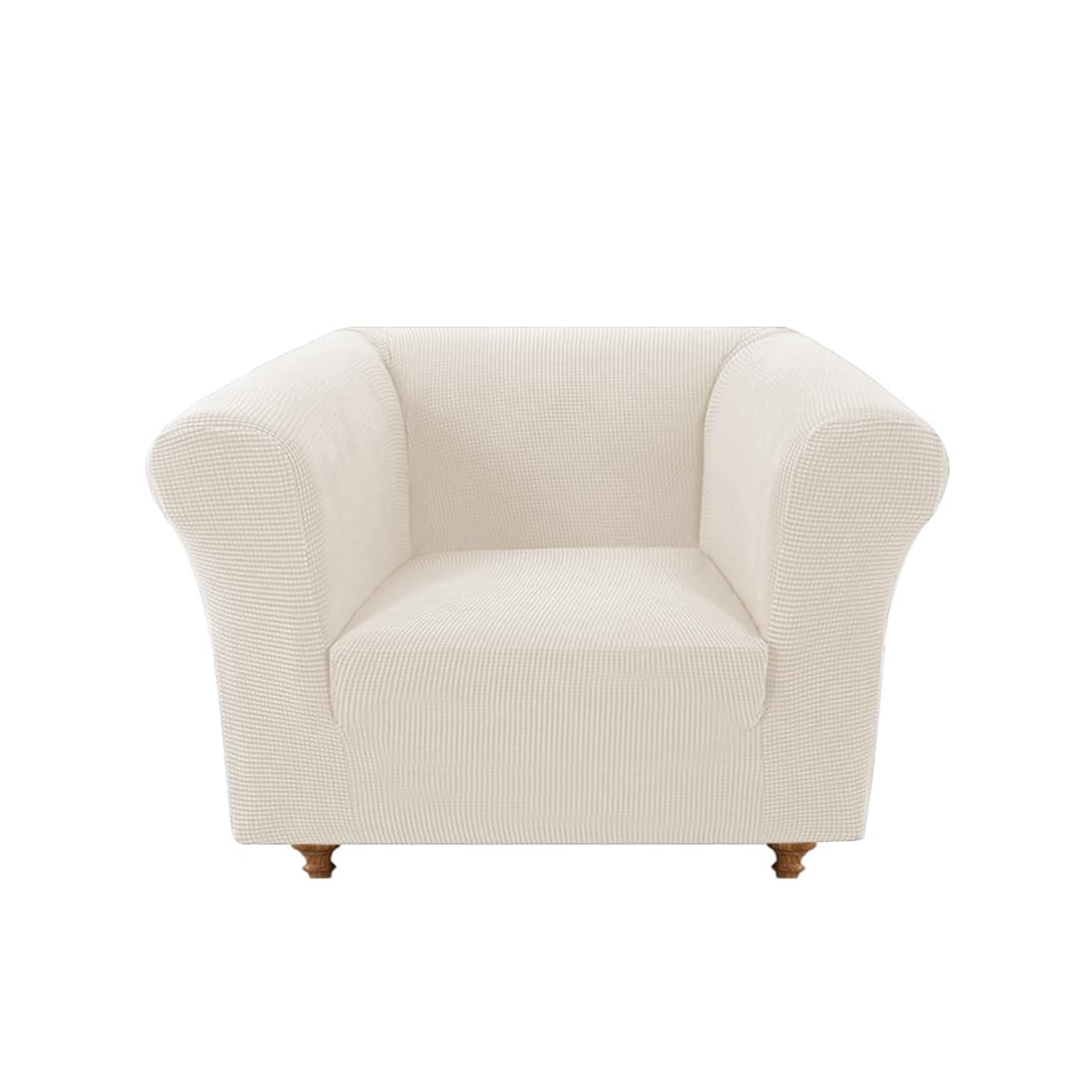Super Stretch Sofa Covers for Chesterfield Sofa Non-Slip Couch Cover Living Room Stretchy Pet Furniture Protector (Chair, Ivory)