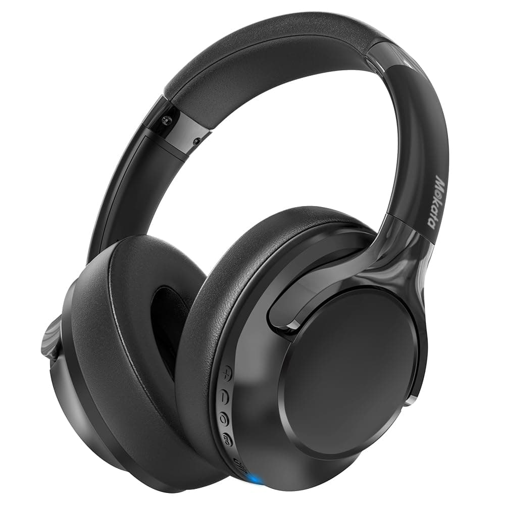 Bluetooth 5.3 Headphones Over Ear 68H Playtime 6 EQ Wireless Headset with Microphone HiFi Stereo Foldable Lightweight Deep Bass for Travel Home Office Cellphone Black