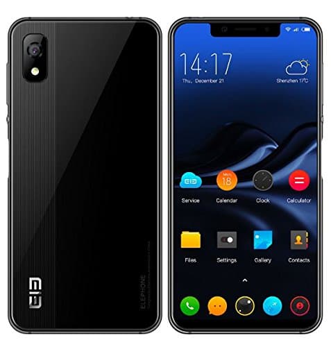 Elephone A4 - 5.85 inch HD+ (19:9 Notch screen) Android 8.1 4G smartphone, MT6739 Quad-core 1.5GHz 3GB + 16GB, 5MP + 13MP dual camera, 3000mAh battery Side fingerprint sensor - Black