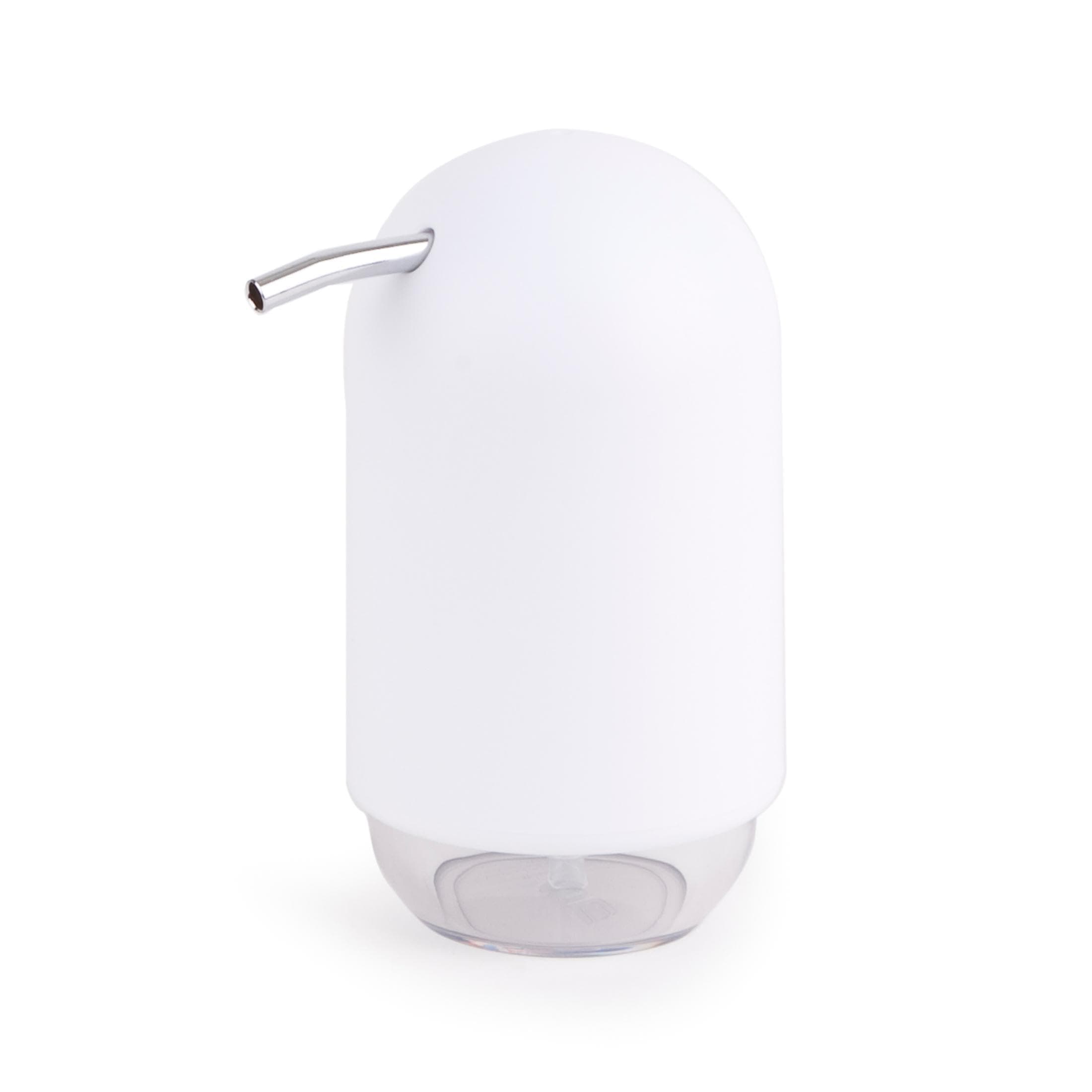 Touch White Hand Liquid Soap Pump Dispenser, 2 ¾ dia. x 5 ½ inches