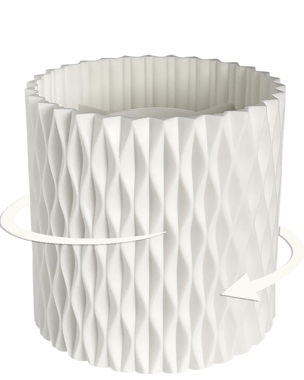 Lebenrich Rotating Pen Holder for Desk, 5 Slots Unique White Desk Organizer Easthetic Desktop Supplies and Accessories for Women Girls, Pencil Cup Caddy for Office Home Art Supply