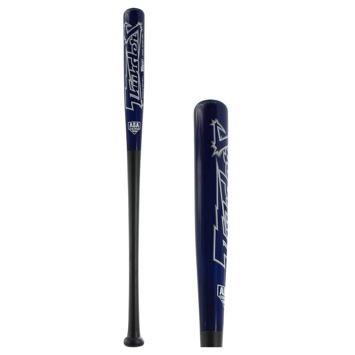 Brett Bros. Thunder Bamboo/Maple Wood ASA Slow Pitch Softball Bat: SST500 Black/Blue