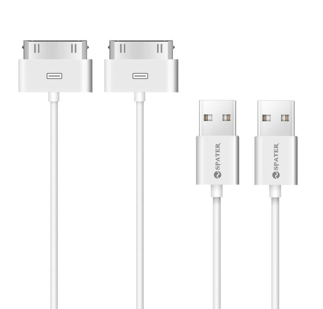 Spater ZiBay LYSB01KAVRX8A-ELECTRNCS iPhone 4s Cable, 30-Pin USB Sync and Charging Data Cable for iPhone 4/4S/3G/3GS, iPad 1/2/3, and iPod (5'/1.5 Meter) - Pack of 2