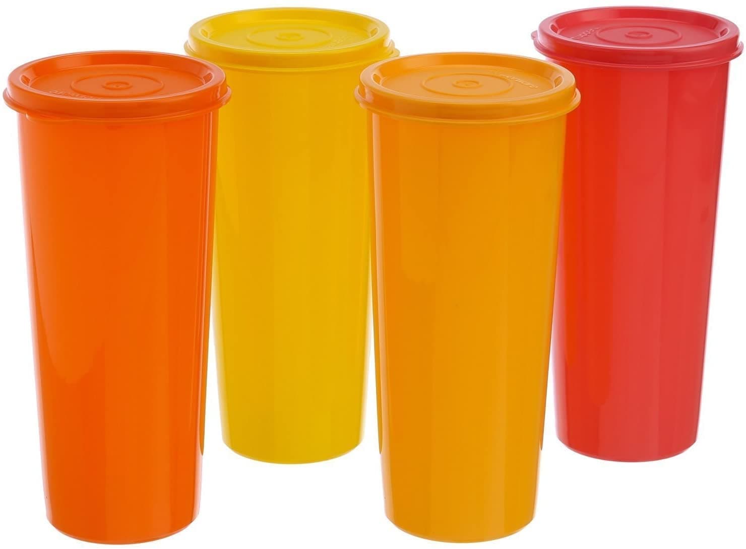 Tupperware Polypropylene Tumbler Set (Multicolour, 470 ml) - Pack of 4