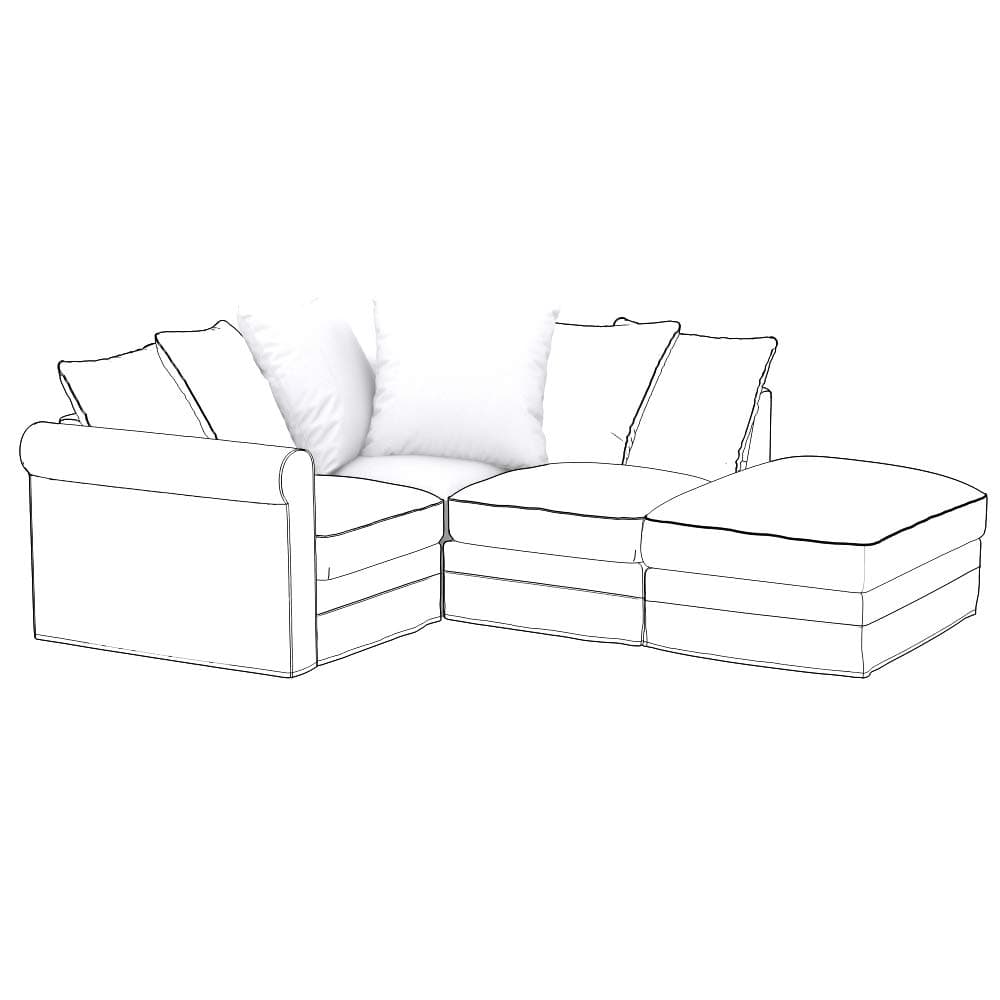 Soferia Replacement Compatible Cover for Gronlid Corner Element, fabric Eco Leather White