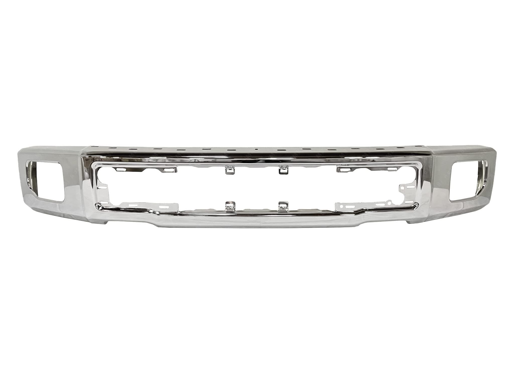 Front Bumper Compatible with 2015 2016 2017 Ford F150 Pickup Truck 15-17 FO1002422 Chrome with Fog Light Holes