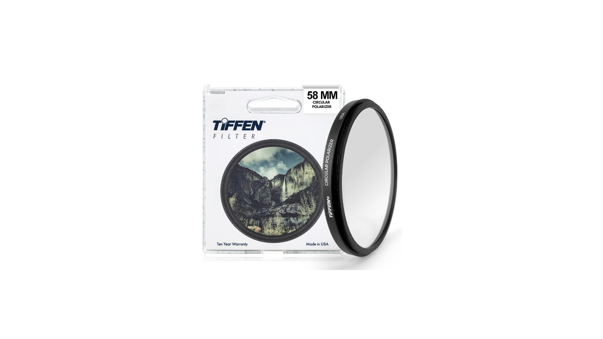 Tiffen 58CP Slim 58mm Circular Polarizer Filter for Camera Lens, Glare Control, Contrast Increase, Color Enhancing