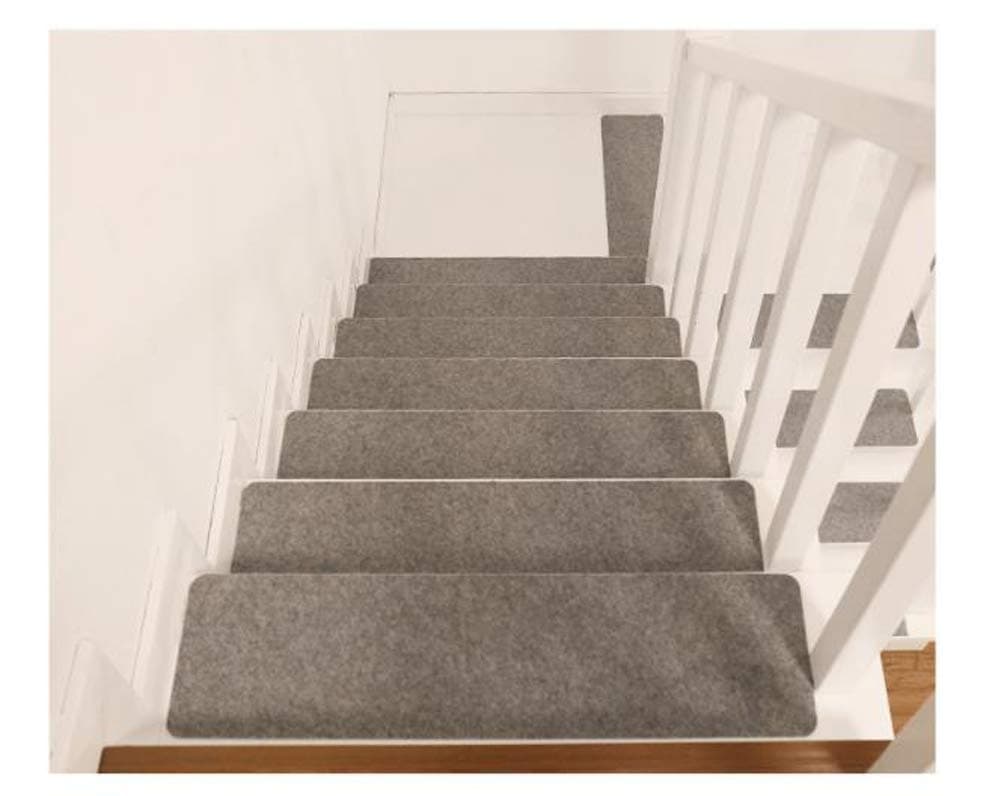 DEEN Stair Tread Mats -6 Piece Set(Rectangle| Matching Runners Available| Natural Stair Treads Durable, Non-slip, Protection-Light Gray-75 * 20 * 0.2cm