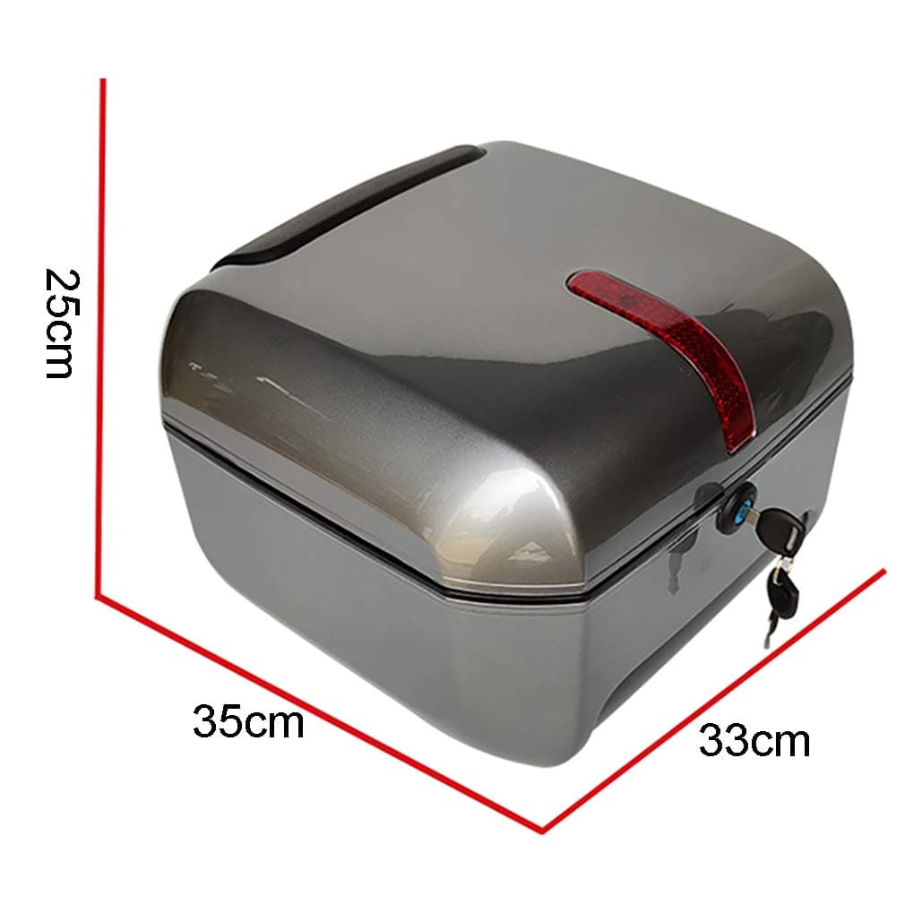 Universal Motorcycle Top Box, Motorcycle Scooter Top Box Tail Trunk Luggage Box, Storage Carrier Case with Soft Backrest, for Motorbike Moped Back Rear Case