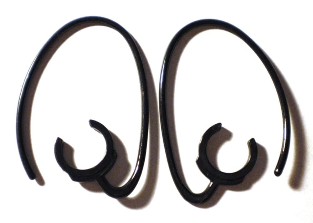 2 Black Slim Earhooks for Blueant Q2 Q-2 Blue Ant Rugged Wireless Bluetooth Headset Ear Hook Loop Clip Earhook Hooks Loops Clips Earloop Earclip Earloops Earclip Replacement Part Parts