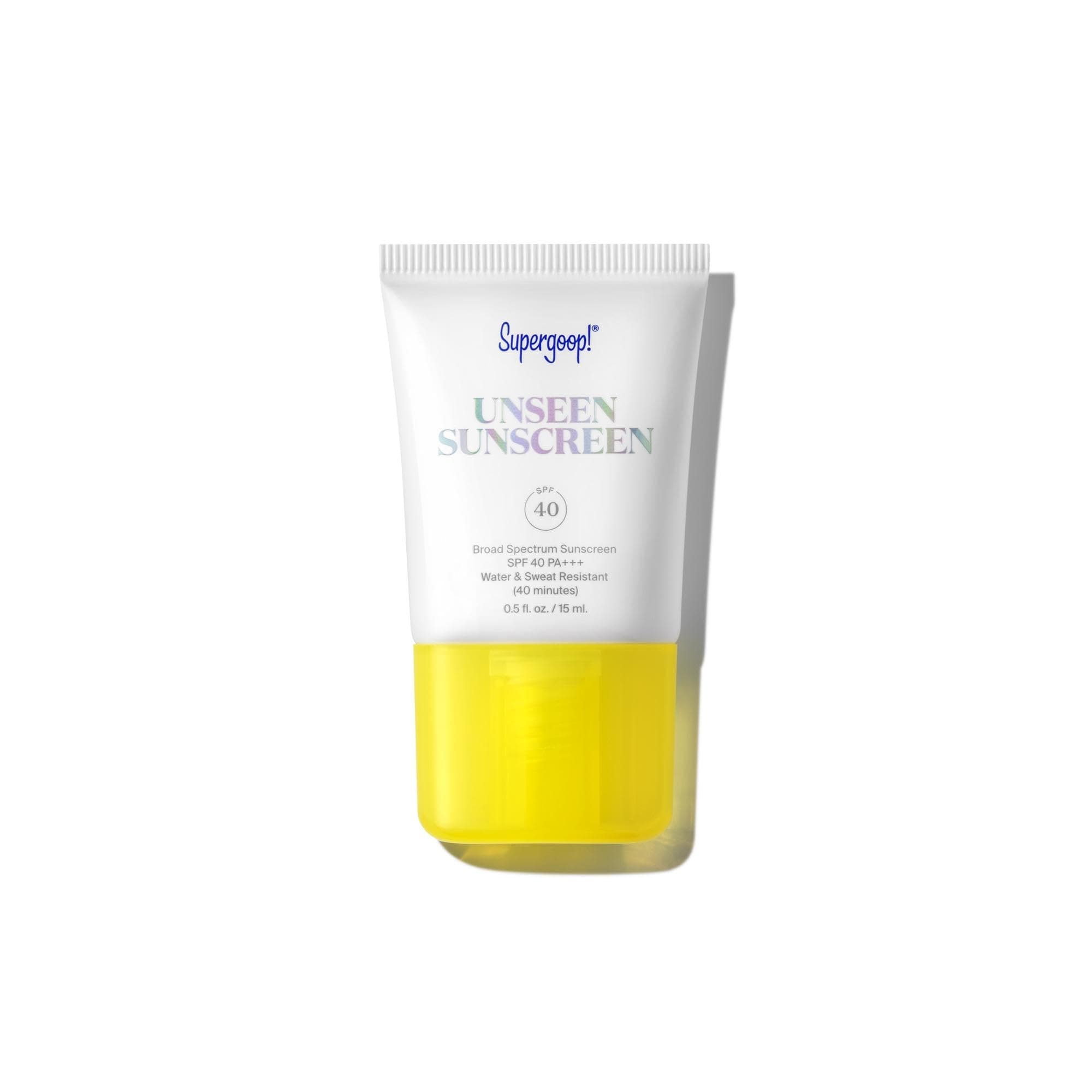 Supergoop! Unseen Sunscreen, 0.5 oz - SPF 40 PA+++ Reef-Friendly, Broad Spectrum Face Sunscreen & Makeup Primer - Weightless, Invisible, Oil Free & Scent Free - Beard Friendly - For All Skin Types