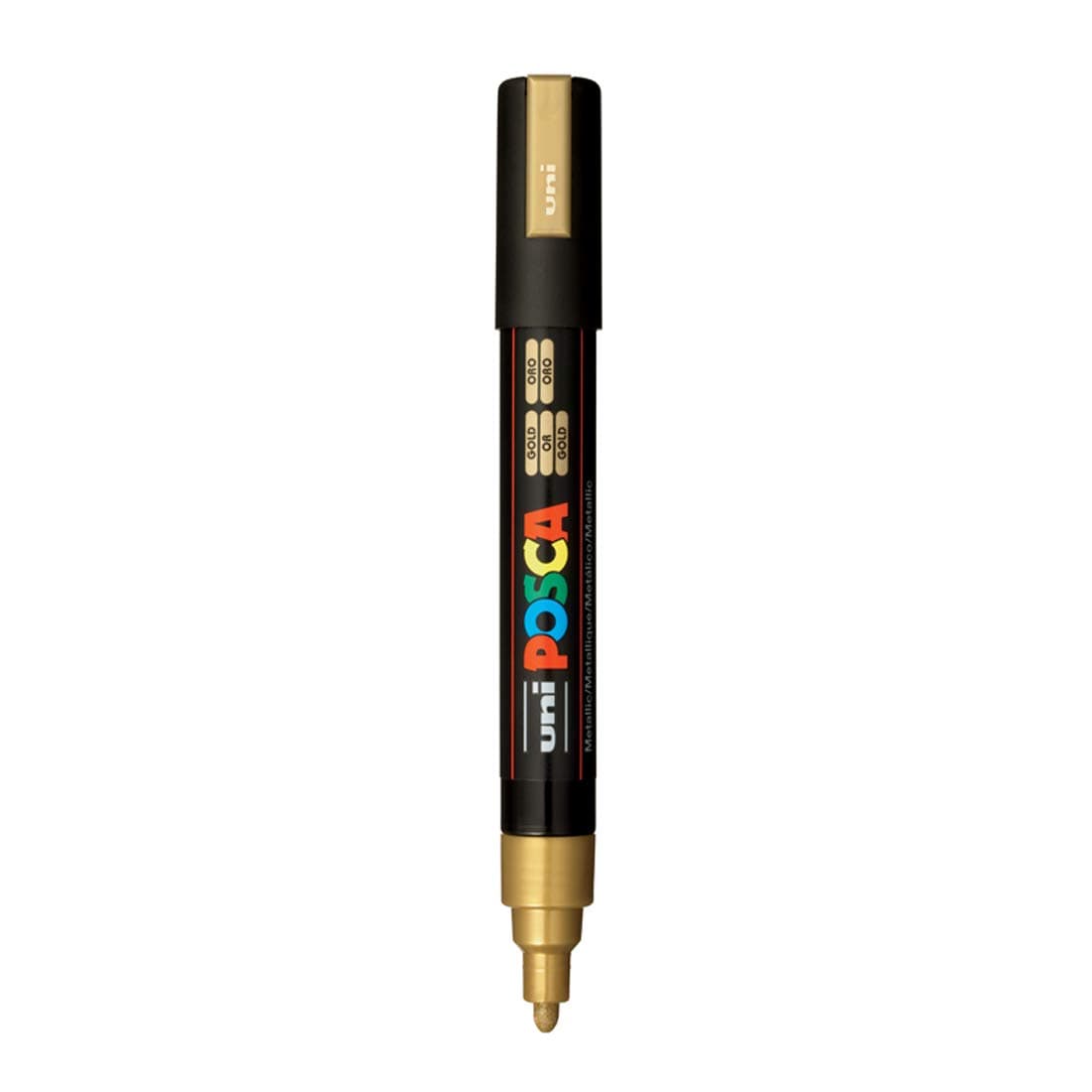 POSCA Uniball 5M 1.8-2.5 mm Bullet Shaped Marker Pen (Gold Ink, Pack of 1)