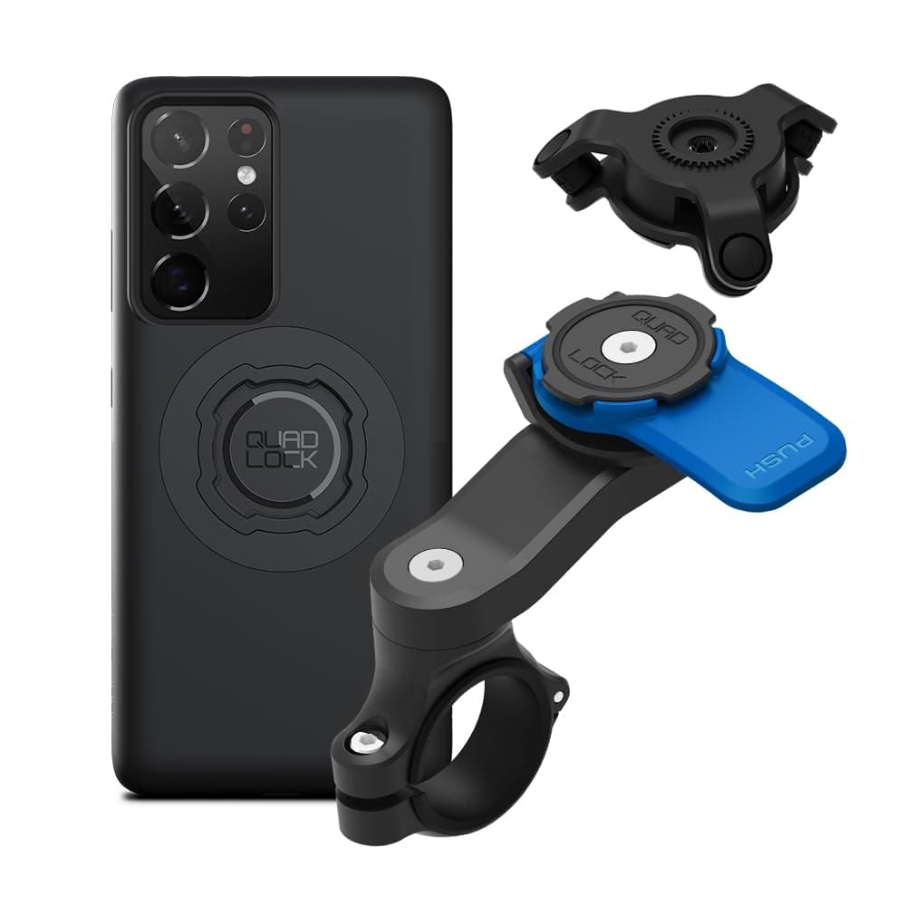 Motorcycle Handlebar Mount Kit with Vibration Dampener and MAG Phone Case for Galaxy S21 Ultra