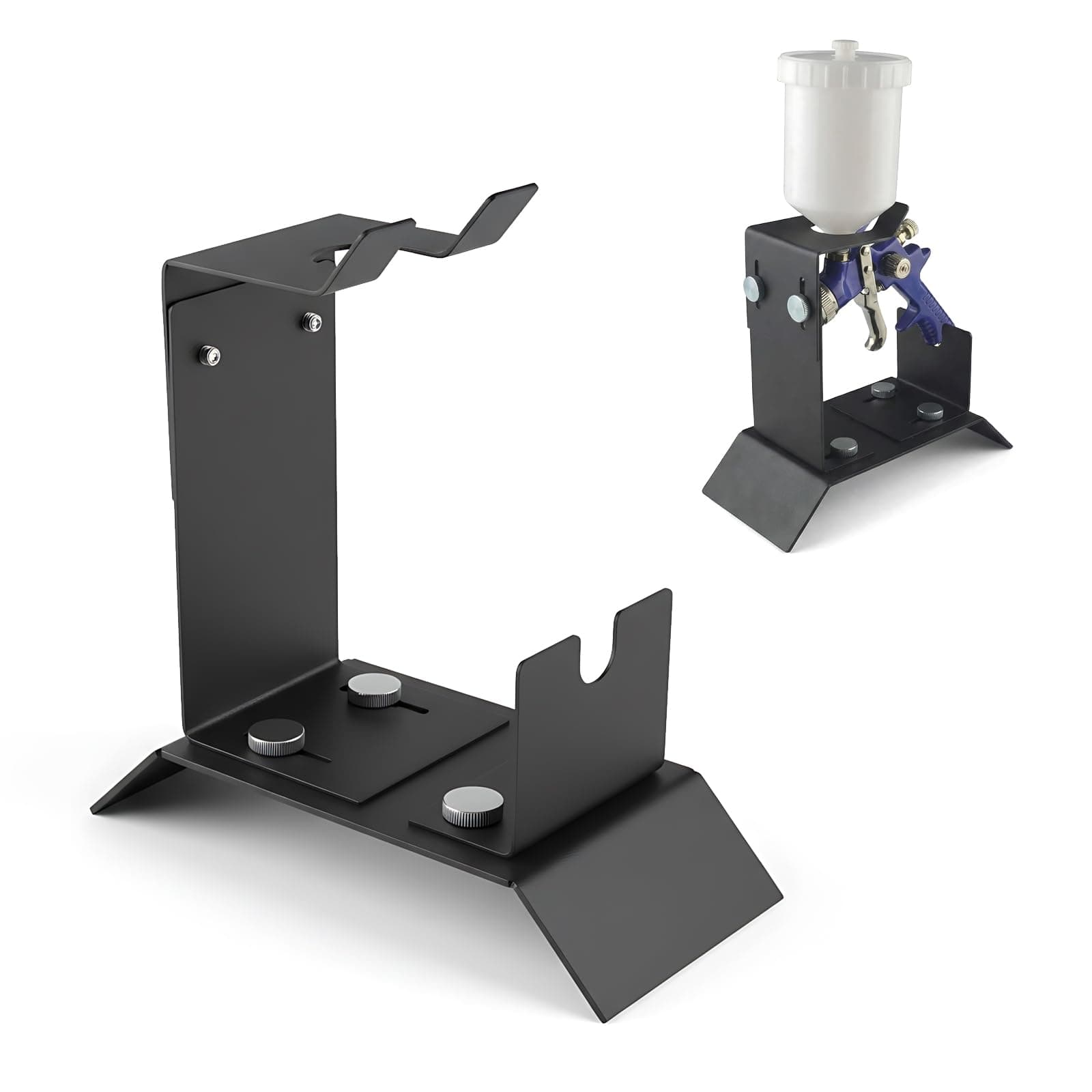 Sprayer Stand for Car Paint, Gravity Paint Spray Gun Stand Holder, Cast Iron, Holds HVLP Guns, Auto Body Spray Guns, Suitable for Spray Booths, Workstations, Kitchens