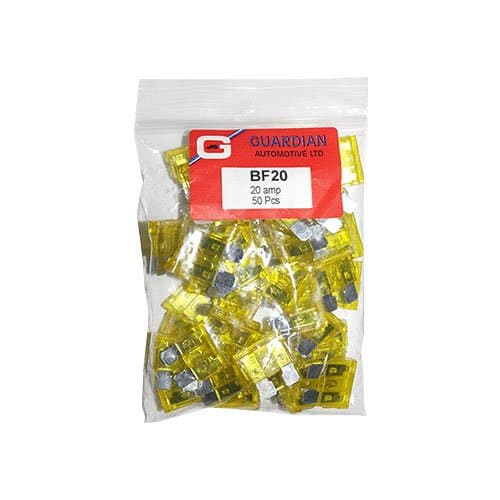Standard Blade Fuses 20 Amp - 50 Pcs