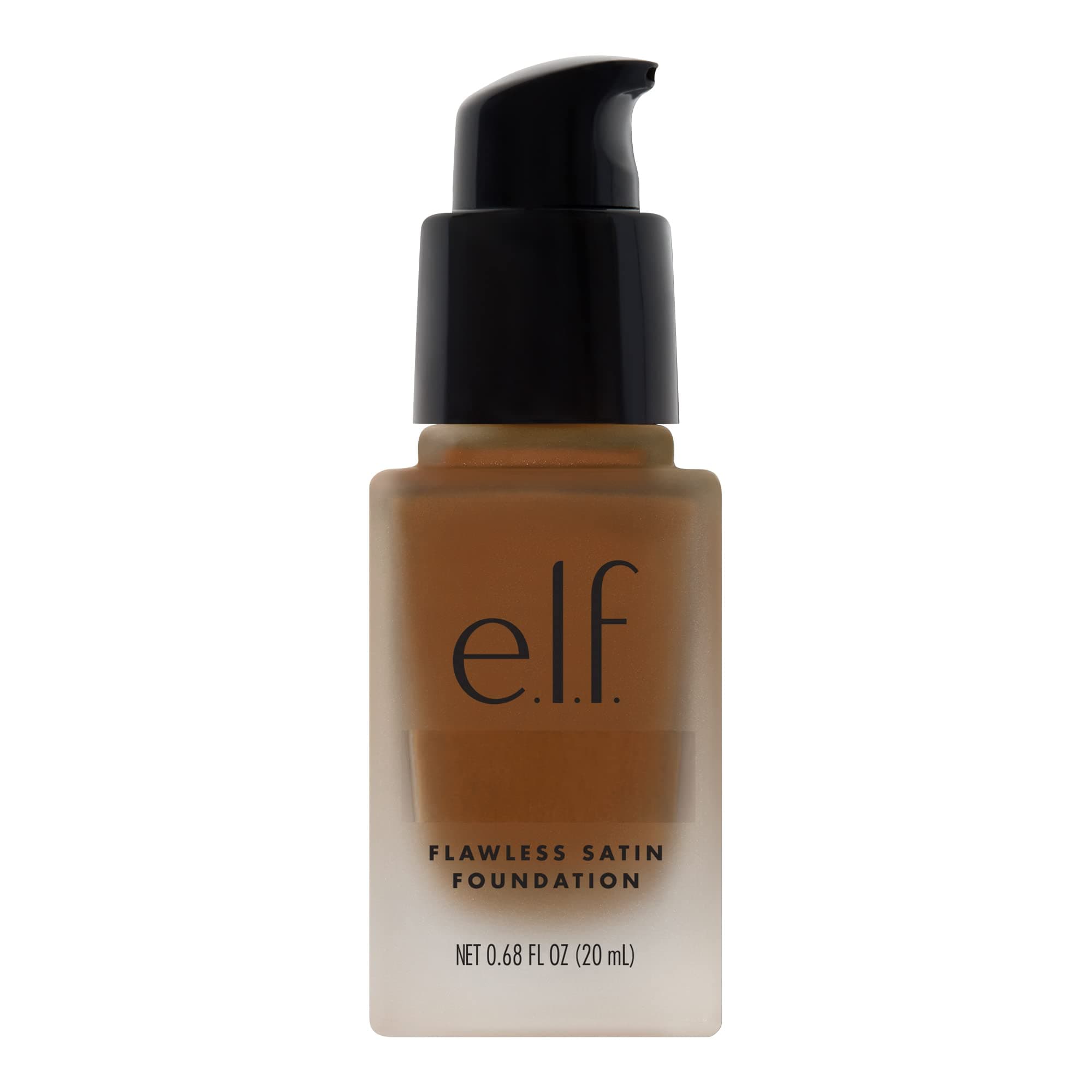 e.l.f. Flawless Satin Foundation, Lightweight & Medium Coverage, Semi-Matte Finish, Vegan & Cruelty-Free, Nutmeg, 0.68 Fl Oz (20mL)